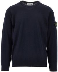 Stone Island - Virgin Wool Crewneck Sweater - Lyst