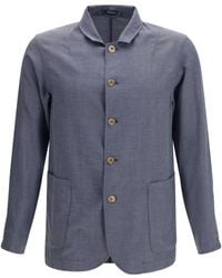 Finamore 1925 - Cotton And Silk Blend Jacket Dark - Lyst