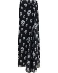 McQueen - Skirt Draped Long Skull - Lyst