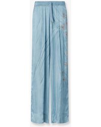 Pinko - Viscose Trousers With Adjustable Waistband - Lyst