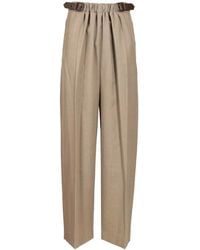 Loewe - Wool Belted Pants - Lyst