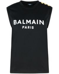 Balmain - Cotton Tank Top - Lyst