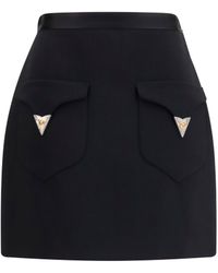 Versace - Wool Mini Skirt - Lyst
