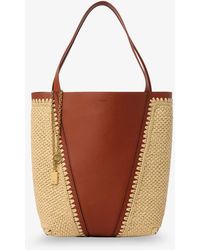 Chloé - Spin Leather And Raffia Shoulder Bag - Lyst