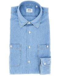Aspesi - 'New C Slim' Cotton Denim Shirt - Lyst