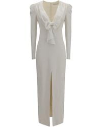 Alessandra Rich - V-Neck Dress With Bow - Lyst