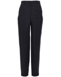 Emporio Armani - Wool-Blend Pants With Pinstriped Motif - Lyst