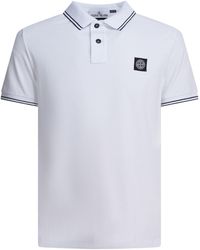 Stone Island - Organic Cotton And Elastane Pique Polo Shirt - Lyst