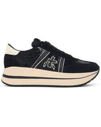Premiata - Fabric Blend Sneakers With Sequin Texture And Suede Accents - Lyst