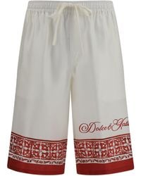 Dolce & Gabbana - Dolce & Gabbana Maiolica Print Jacquard Twill Shorts - Lyst