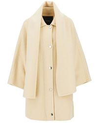 Pinko - Double Cloth Cape With Scarf - Lyst