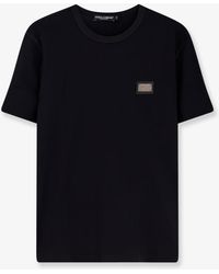 Dolce & Gabbana - Cotton T-Shirt With Logo Patch - Lyst