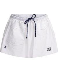 Miu Miu - Poplin Mini Skirt - Lyst