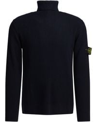 Stone Island - Virgin Wool Knitwear - Lyst
