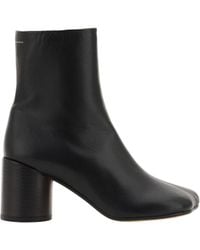 MM6 by Maison Margiela - Square-Toe Heeled Ankle Boots - Lyst