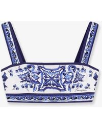 Dolce & Gabbana - Dolce & Gabbana Cotton Top With Maiolica Print - Lyst