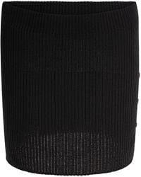Courreges - Cotton And Merino Wool Miniskirt - Lyst