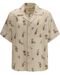 Valentino - Papier Floral Print Silk Bowling Shirt - Lyst