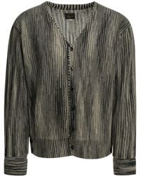 Needles - Mohair Nylon Wool Striped Cardigan - Lyst
