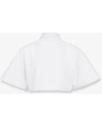 Alaïa - Cotton Crop T-Shirt - Lyst