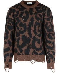 Laneus - Two Tone Merino Wool Blend Sweater - Lyst