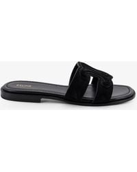 Celine - Marina Suede Sandals With Triomphe Logo - Lyst