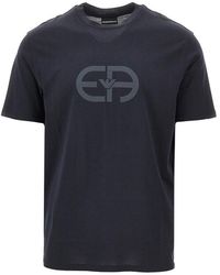 Emporio Armani - Logo Print Lyocell-Blend T-Shirt - Lyst