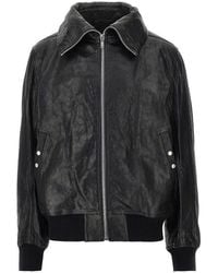 Rick Owens - 'Dracuflight' Leather Bomber Jacket - Lyst