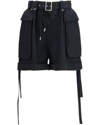 McQueen - Cotton Shorts With Belt - Lyst