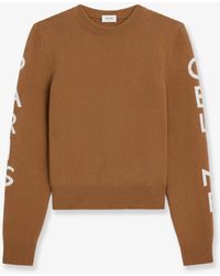 Celine - Wool Sweater With Logo Inlay - Lyst