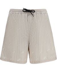 Gcds - Striped All-Over Logo Swim Shorts Sandshell/Bone - Lyst