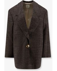 Alysi - Oversize Wool And Linen Blend Blazer - Lyst