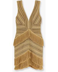 PATBO - Pampas Mini Dress With Embroidery And Fringes - Lyst