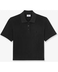 Saint Laurent - Cassandre Cotton Pique Cotton Polo Shirt - Lyst