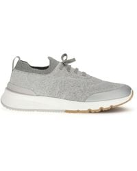 Brunello Cucinelli - Techno Cotton Knit Sneakers Runners - Lyst