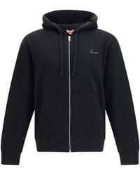 KENZO - Kenzio Signature Embroidered Cotton Zip Hoodie - Lyst