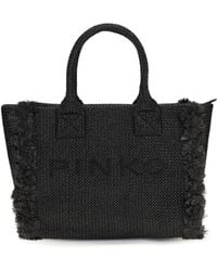 Pinko - Raffia Tote Bag - Lyst