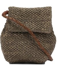 IBELIV - Zazdark Tea Raffia Leather Crossbody Bag - Lyst
