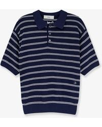 DUNST - Striped Cotton Blend Polo Shirt - Lyst