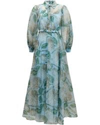 Nissa - Printed Organza Dress Print - Lyst