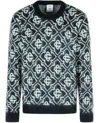 CASABLANCA - Mohair Blend Monogrammed Sweater - Lyst
