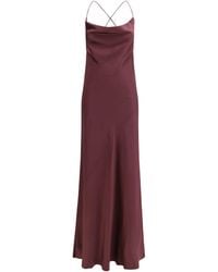 Pinko - Dress Farro Satin Bordeaux - Lyst