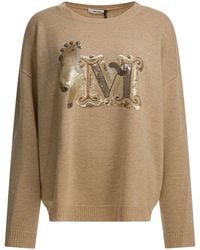 Max Mara - Wool Cashmere Crewneck Knitwear - Lyst