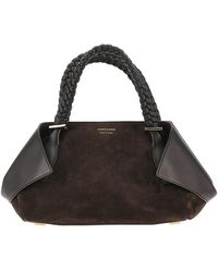 Ferragamo - Leather Hand Bag With Logo - Lyst