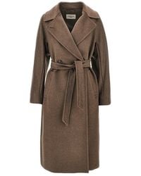 Weekend by Maxmara - Midi Cloth Coat With Belt - Lyst