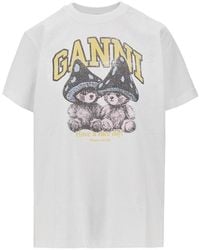 Ganni - 'Mushroom Teddy' Print T-Shirt - Lyst