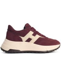 Hogan - 'Hi Fi' Burgundy Suede Sneakers - Lyst