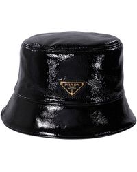 Prada - Naplak Patent Leather Bucket Hat - Lyst