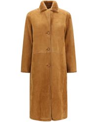 S.w.o.r.d 6.6.44 - Leather Shearling Coat Camel - Lyst