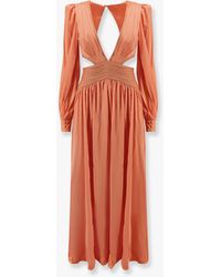 PATBO - Satin Sunset Long Dress With Cut-Out Details - Lyst